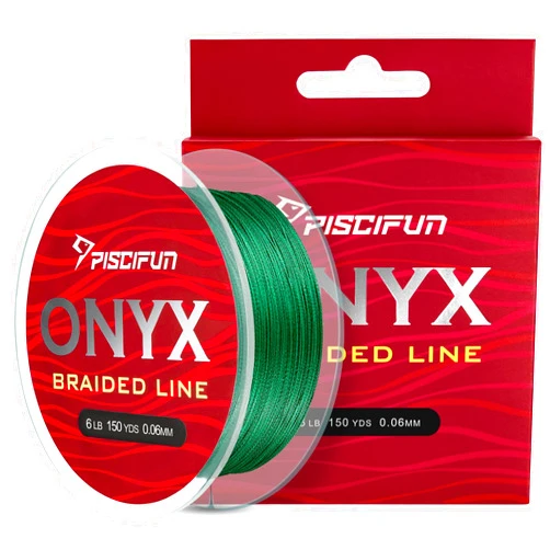 Piscifun Onyx Braided Fishing Line, Superline Abrasion Resistant Braided Lines, Zero Stretch Super Strong, Low Memory, Fast Water Cutting PE Fishing Lines, 6lb-150lb