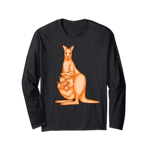 Australien Beuteltiere lustige Beuteltier Sprüche Funny kangaroo mother with family for men, women, children Long Sleeve T-Shirt