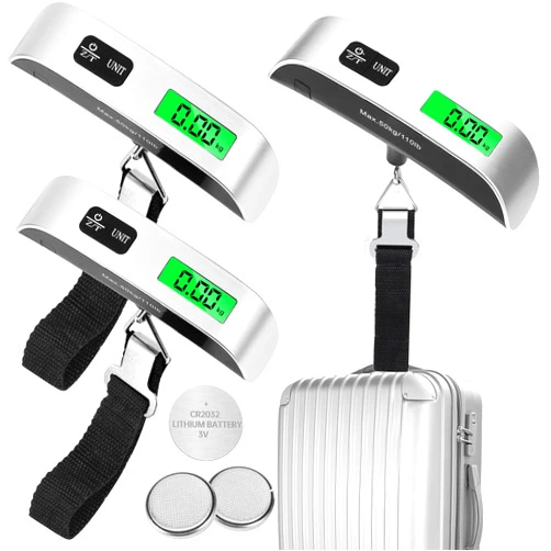 Jeffbaubl 3 Pack Digital Luggage Scale,Luggage Weight Scale,110LB Baggage Scale with Backlit LCD Display,Portable Hanging Baggage Scale,Suitcase Weight Scale with Hook for Travel Home