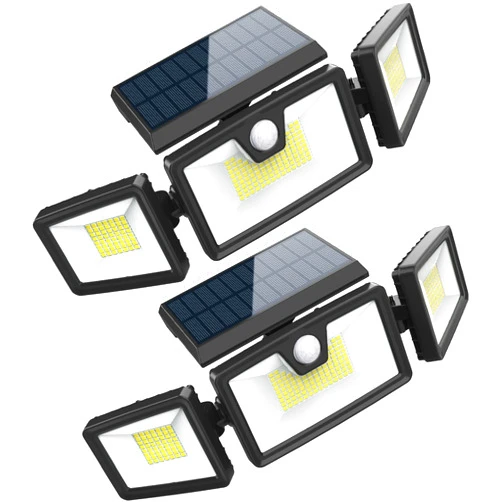 Starmell Solar Outdoor Lights Motion Sensor Waterproof 2 Pack 188 LED Solar Powered Flood Lights Garden 2000LM Solar Security Lights with 3 Adjustable Heads for Outside Yard
