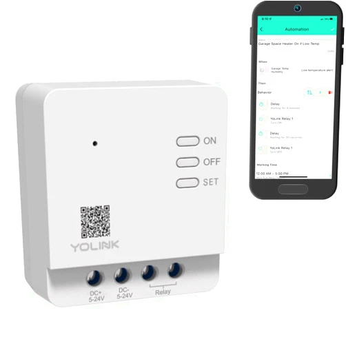 YoLink Relay, YoLink 1/4 Mile Super Long Range Smart Relay Compatible with Alexa, Google, and IFTTT, Max. 5 amps - YoLink Hub Required