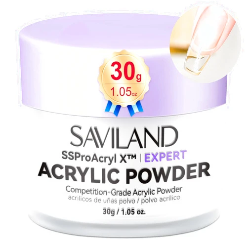 SAVILAND Ultra-Smooth Clear Acrylic Powder: Keratin Professional Acrylic Nail Powder 2024 Ultra Sculpture Tech for Acrylic Nail Extension Carving 3D Nail Art Nail Tech Salon Studio Manicure