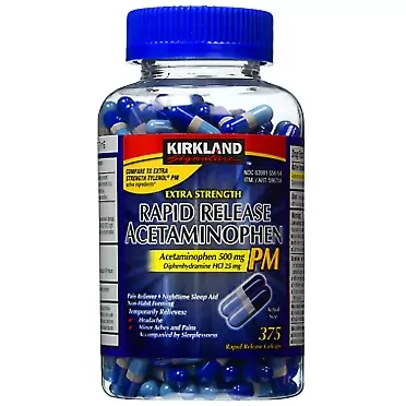 Kirkland Signature Extra Strength Rapid Release Acetaminophen PM 500mg - 375 Gelcaps