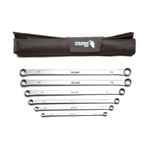Capri Tools 0 Degree Offset Extra Long Box End Wrench Set, Metric, 8-19 mm, 12 Sizes, 6-Piece (CP11800-6MPK)
