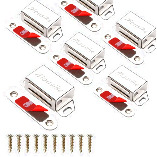 Mousike Cabinet Magnets 30lb Stainless Steel Magnetic Door Catch with Strong Magnetic for Kitchen Cupboard Wardrobe Closet Cabinet Door Drawer Latch(2.1