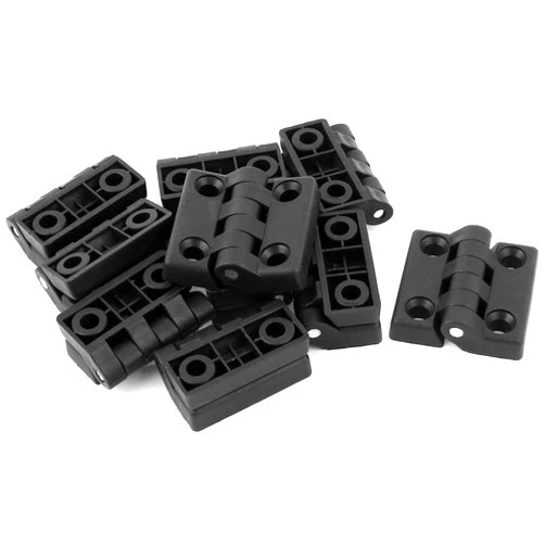 BEKORE Kitchen Doors Cabinet Hinges,Cupboard Door Clip-on,10 Pcs 47mmx47mm Black Plastic Screw Mounting Cabinet Door Pipe Tube Hinge