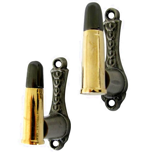 SZCO Supplies Adjustable Bullet Sword Hangers - 44 Magnum Style Expandable Metal Wall Mounts for Swords, Daggers, Pistols, and Canes - Set of 2