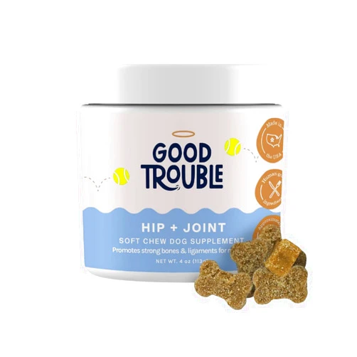 Good Trouble Pets Hip & Joint Supplement for Dogs - Bacon & Chicken Flavor, 30 Chews - Enhance Joint Health & Mobility for Your Canine Companion