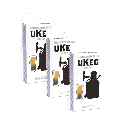 GrowlerWerks uKeg Nitro Refill Kit, cold brew supplies, Filter (3 Nitro Refill Kits), white