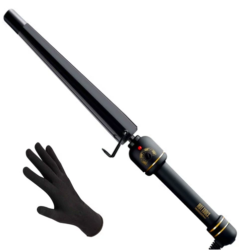 HOT TOOLS Professional Black Gold XL Tapered Curling Wand for Long Lasting Curls or Waves, 1 1/4 Inches