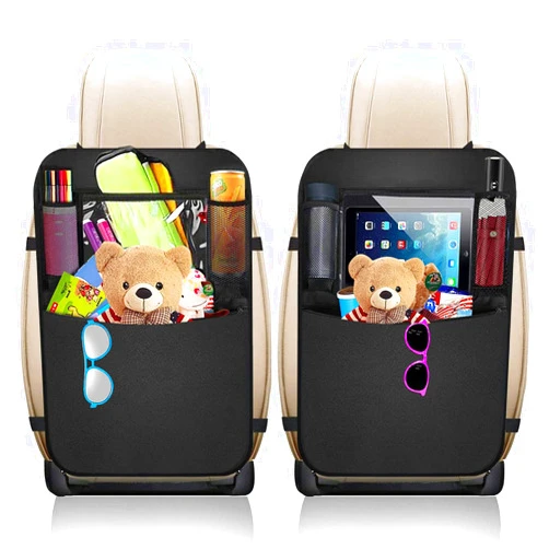 BLYPHOO Premium Backseat Organizer for Kids 2 Pack, Heavy Duty Waterproof and Stain Resistant Kick Mats Back Seat Protector, Durable Backseat Car Organizer with Tablet Holder+Storage Pockets