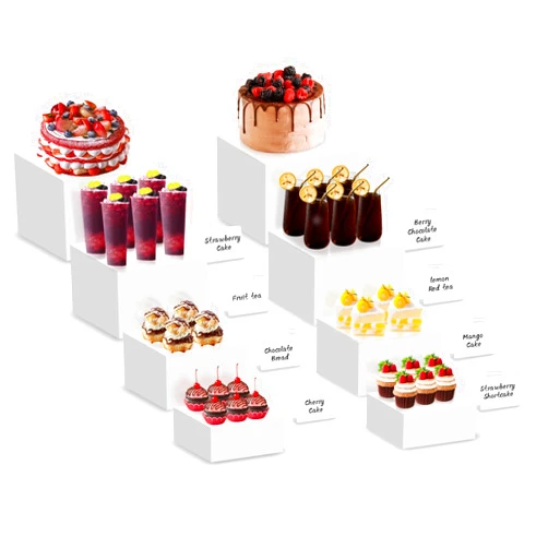COHVV Buffet Risers, 8Pcs Dessert Table Display Set, Acrylic Risers Display Stands, Catering Supplies Buffet Display - 2 Set (6