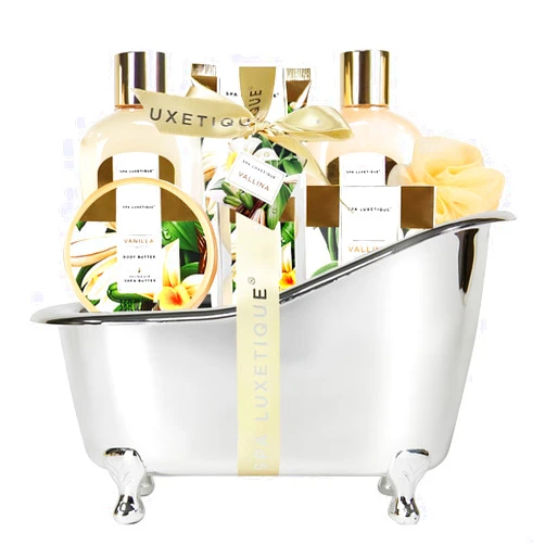 Spa luxetique Gifts for Women - Spa Luxetique Spa Gift Baskets for Women, 8 Pcs Vanilla Bath Sets for Women Gift, Bubble Bath Set for Women Gift, Vanilla Spa Kit Womens Gifts, Gift Sets for Women