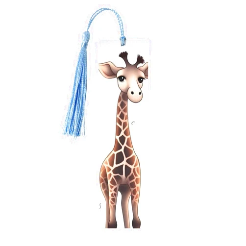 BWLHJKE Cute Giraffe Bookmark Ornament, Wooden Bookmarks with Tassel, Book Mark for Book Lovers Page Markers Reading Gifts for Women Men Handmade Wood Bookmark Tag Label