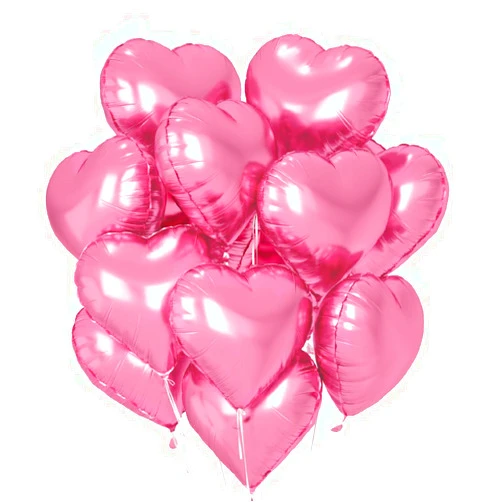 O-Kinee Pink Heart Balloons, 12Pcs Pastel Pink Heart Shaped Balloons, 18 Inch Light Pink Foil Heart Balloon, Valentine Love Balloon for Girls Brithday, Valentines Wedding Engagement Party Decorations