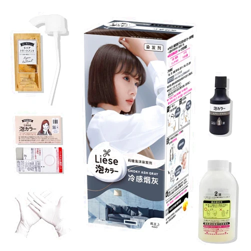 Wlgfbo Kao Liese Prettia Bubble Foam Hair Dye Kit - All Hair Types