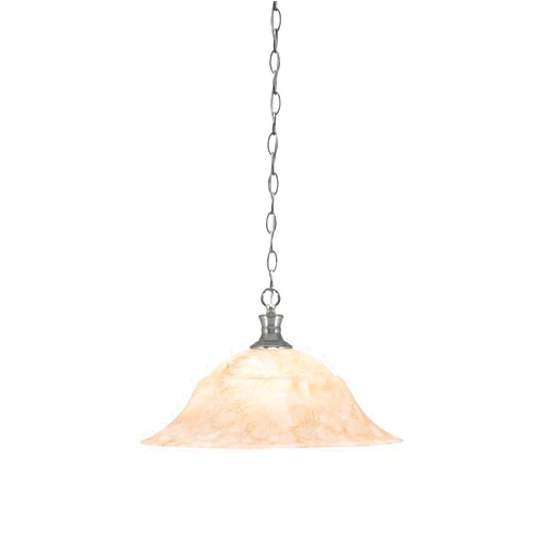 Toltec Lighting 96-BN-53818 Chain - 1 Light Chain Hung Pendant-11.25 Inches Tall and 20 Inches Wide, Finish Color: Brushed Nickel, Glass Color: Italian Marble