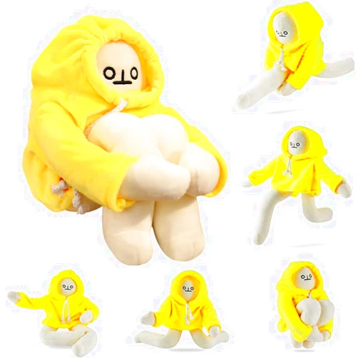 NatureMan 14 Inch Banana Doll Man Plush Banana Toy with Magnet Funny Changeable Plush Pillow Toy Man Doll Decompression Toy for Boys Girls Birthday Gifts