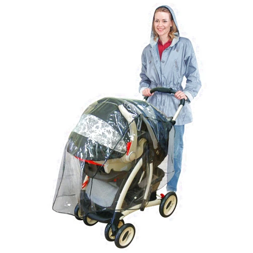 Buki Jeep Travel System Weather Shield, Baby Rain Cover, Universal Size to fit most Travel Systems, Waterproof, Windproof, Ventilation, Protection, Shade, Umbrella, Pram, Vinyl, Clear, Plastic