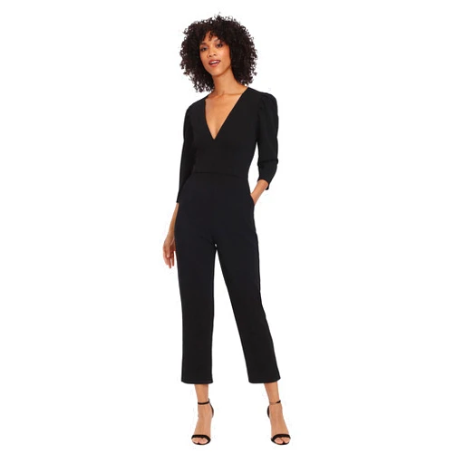 Donna Morgan womens Deep V-neck Jumpsuit