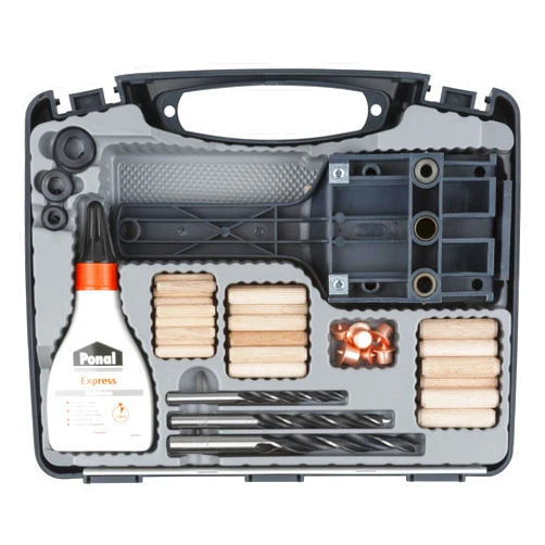 Wolfcraft Universal Dowelmaster Set, 78 Pcs. I 4645000 I The Complete Starter Set For All Standard Wood Dowel Joints