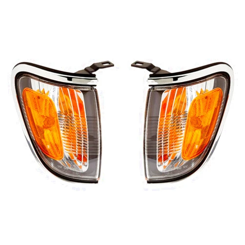 Qwienals 2pcs Tail Light Left Right Driver Passenger Side Chrome Product Finish Back Lights Extended for Toyota for Tacoma DLX 01-03 & Base/Pre Runner/S-Runner 01-04 81610-04080 18-5715-90-1