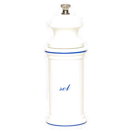 Fletchers' Mill Provencal Salt Mill, White with Blue 