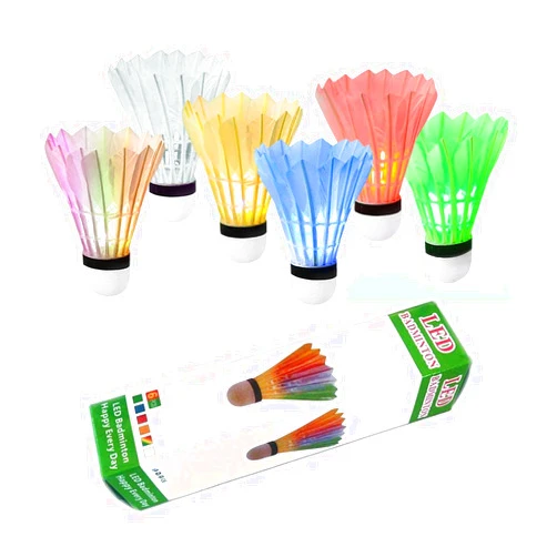 ZHENAN LED Badminton Shuttlecocks Lighting Birdies Shuttlecock Glow in The Dark Badminton for Indoor Outdoor Sports Activities