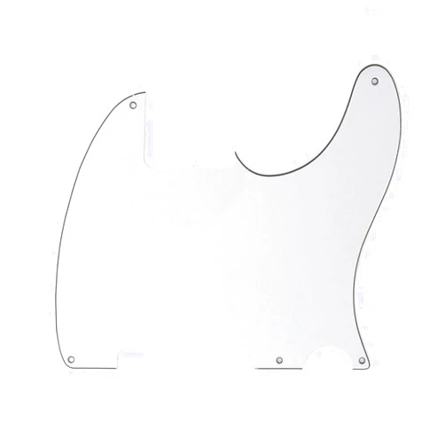 Haolahaola Guitar Parts for Brio Vintage Esquire 5 Hole Tele Pickguard RH 3 Ply White