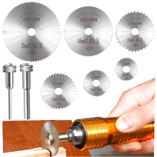 Shengbenhao 8Pcs Rotary Drill Saw Blades, Steel Saw Disc Wheel Cutting Blades with 1/8