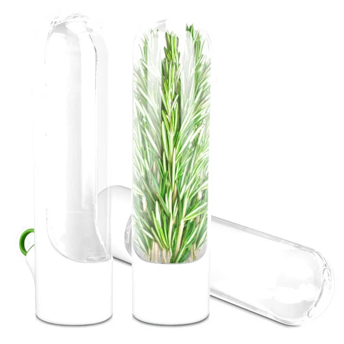 NYCHKA Herb Storage Containers for Refrigerator - 3Pcs Asparagus Fresh Produce Keeper Containers for Fridge Organization Plastic Herb Saver Pods Storage Produce Saver Mint Leaves Fresh Herb Keeper