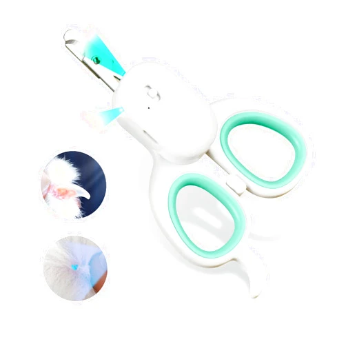 PAKEWAY Pet Nail Clipper with LED & -U-V Light, Cat Claw Trimmer with Ultra Bright LED Light for Nail Bloodline to Avoid Over Cutting, Sharp Angled Blade Grooming Tool for Dog Cat Rabbit Small Animals