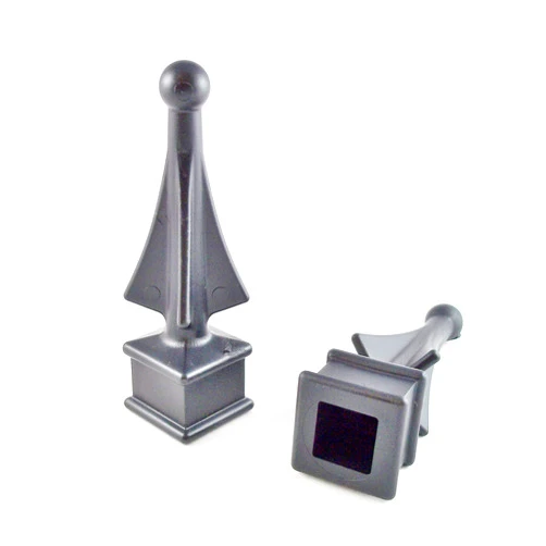 Retrospec Creations 100 Each for 5/8” BlackPlastic Finial Tops for Iron Picket Fence 4-Sided Spire – #1-58