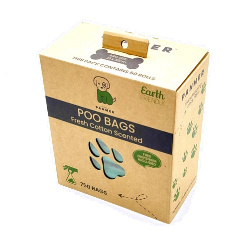 Panmer Dog Poo Bags Super Strong, Leak Proof, Fresh Cotton Scented Rolls (750 Bags)