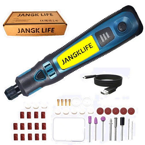JANGKLIFE Cordless Rotary Tool Kit 3.6V, Comes with 41 Accessories, USB Charging Cord, 3-Speed ​​Adjustable for Drilling, Cutting, Sanding, Engraving, Polishing and DIY Crafts
