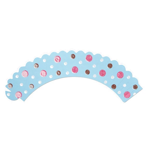 EuroQuest Imports Deco Cupcake Wraps with Polka Dots Design, Blue, 12-Pack