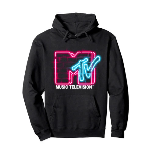 Mademark x MTV - MTV Logo Luminous Sign Wall Decor Pink Blue Lights MTV Pullover Hoodie