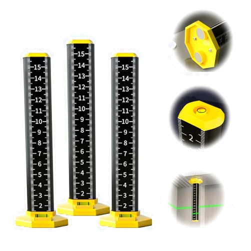 UnitZ Ceiling And Floor Tile Height Ruler,Picture Hanging Tool With Level,String Level Hanging Line Bubble Spirit Levels (3PCS)