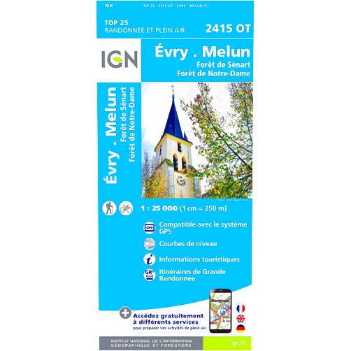 Institut Géographique National 2415Ot Evry.Melun.Forêts De Notre Dame, De Sénart (French Edition)