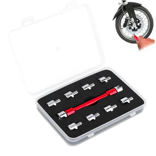 AceSupever Dirt Bike Spoke Wrench, 10pc Motorcycle Spoke Wrench Set, Spoke Wrench Head Sizes 5.0-6.8mm Fits for Most Motorcycle Wheels