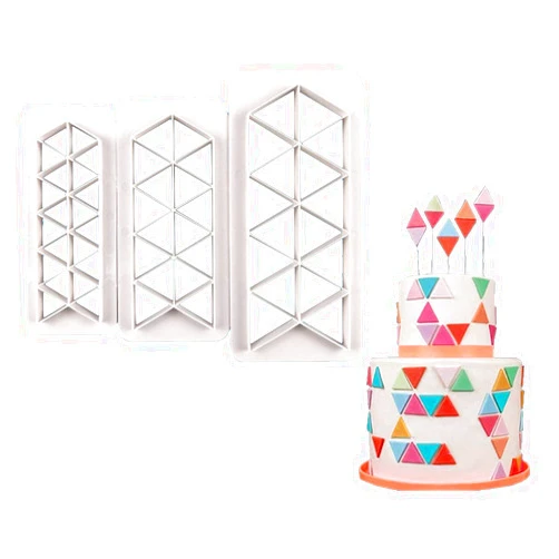 CTYES Triangle Cookie Cutter - Geometric Multicutter- Triangle Cake Fondant Cutter - 3 Size Triangle Biscuit Cutters Cake Decorating (Triangle)