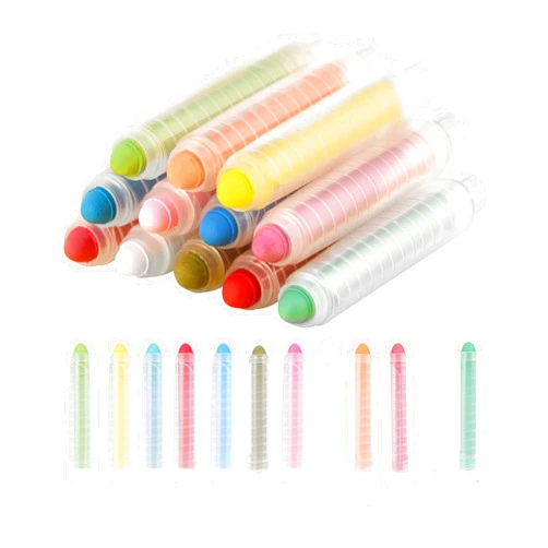 NewFamily Dustless Chalk for Kids, Colored Sidewalk Chalk With Holder,Non-Toxic Washable Toddlers Chalks Drawing Writing for Outdoor Art Play,Blackboard(12 Pcs)