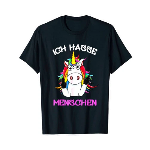BFF Einhorn Reiten Unicorn Rainbow Mädchen Mann I hate People Stinkefinger Team Rainbow Unicorn Saying T-Shirt