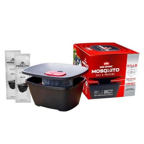 Ortho Home Defense Mosquito Kill and Prevent - Controls Mosquitoes and Larvae, Silent, Easy-to-Use, Mosquito Killer Protects up to 4,300 sq. ft., 1 Station & 2 Bands for 2 Months Protection