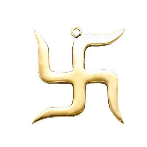 AARGKRAFT Brass Swastika Sathiya Satiya Wall Hanging for Vastu Showpiece [4 Inch]