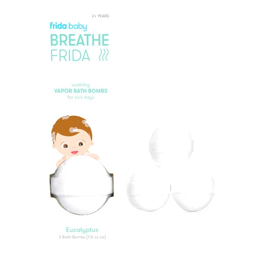 Frida Baby Natural Vapor Bath Bombs for Toddlers & Kids, Easter Basket Stuffer for Kids, Eucalyptus Essential Oil Bath Bombs for Aromatherapy, 3 Count