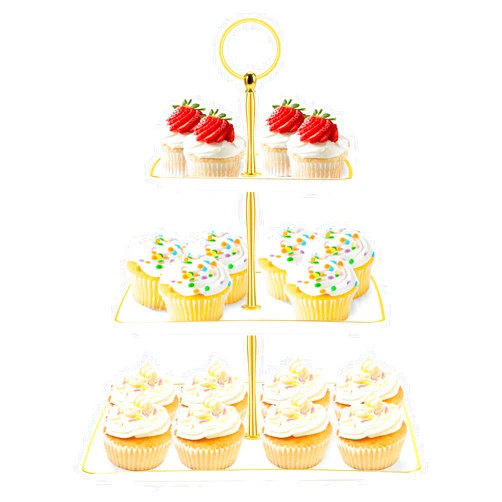Hoedia 3 Tier Cupcake Stand Tower, White Plastic Cup Cake Holder for Dessert Table, Tiered Serving Tray for Tea Party, Baby Shower, Wedding and More (Square)