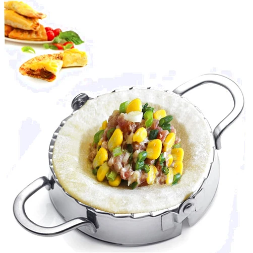 KAYCROWN Stainless Steel Empanada Press Ravioli Mold Pierogi Dumpling Maker Wrapper Pastry Dough Cutter Kitchen Accessories (XL: 6 inch)
