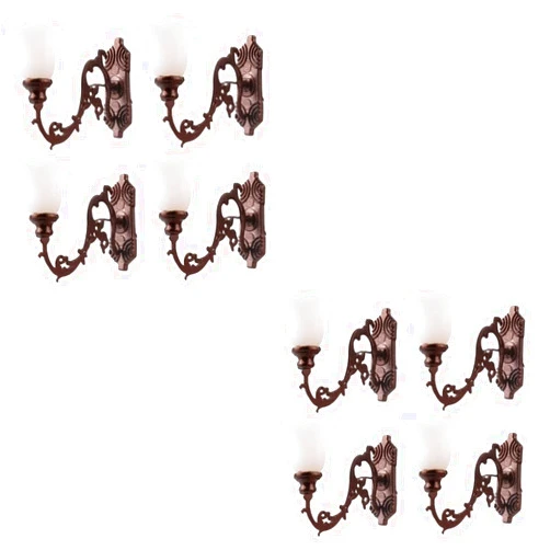 Toyvian 8 Pcs Dollhouse Wall Light Miniature Led Wall Lamp DIY Sand Table Decor Miniature Scene Accessories Miniature Wall Lamp Model Tiny Wall Lamp Model Mini Luminous Wall Lamp