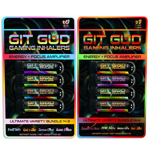 GIT GUD Nasal Stick Variety (8 Pack) | Refreshing Mint Aroma | Portable Peppermint Diffuser | Big Boom Combo 2 (Includes Variety 3 + 4)